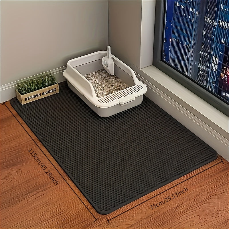 [Non-Slip Cat Litter Mat] Non-Slip Extra-Large Cat Litter Mat | Honeycomb Design, EVA Material, Leakproof & Easy to Clean, Multi-Color Options, Ideal for Home Pet Care, Litter Box Accessory, Durable Pet Mat