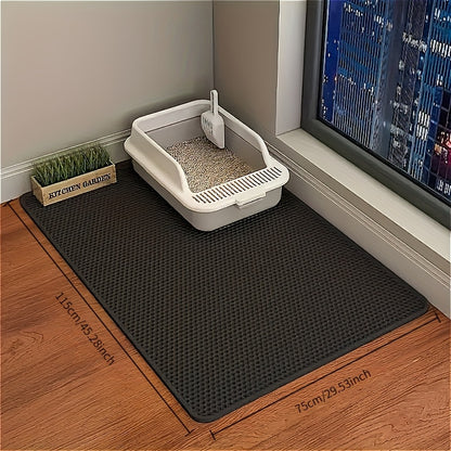 [Non-Slip Cat Litter Mat] Non-Slip Extra-Large Cat Litter Mat | Honeycomb Design, EVA Material, Leakproof & Easy to Clean, Multi-Color Options, Ideal for Home Pet Care, Litter Box Accessory, Durable Pet Mat
