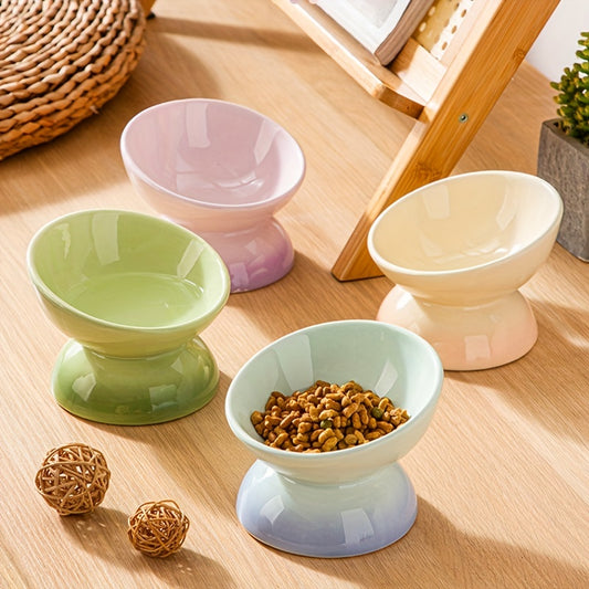 Premium Ceramic Pet Feeding Bowls - Elevate Dining for Dogs & Cats - Reduces Neck Strain, Enhances Digestion with Stylish Red Design