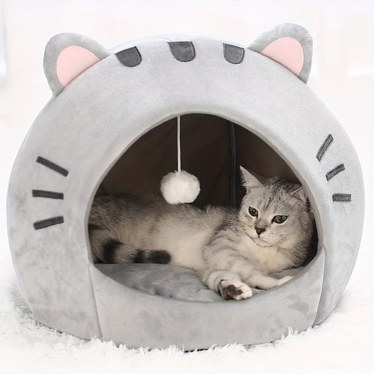 Cozy Cat Cave: Keep Your Furry Friend Warm And Snug In This Cute Pet House!