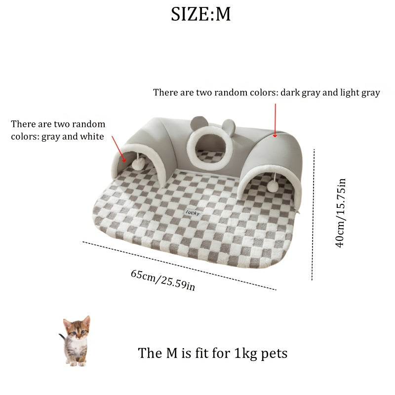 Cat Tunnel Cat Nest Small Pet Tunnel Small Pet Nest Elk Pet Nest Hide and Seek Toy Cat Tunnel Play Sleep Integrated Bear Shaped Tunnel Cat Nest Pet Nest Warm Nest Rabbit Hamster Tunnel Nest