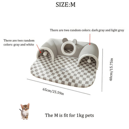 Cat Tunnel Cat Nest Small Pet Tunnel Small Pet Nest Elk Pet Nest Hide and Seek Toy Cat Tunnel Play Sleep Integrated Bear Shaped Tunnel Cat Nest Pet Nest Warm Nest Rabbit Hamster Tunnel Nest