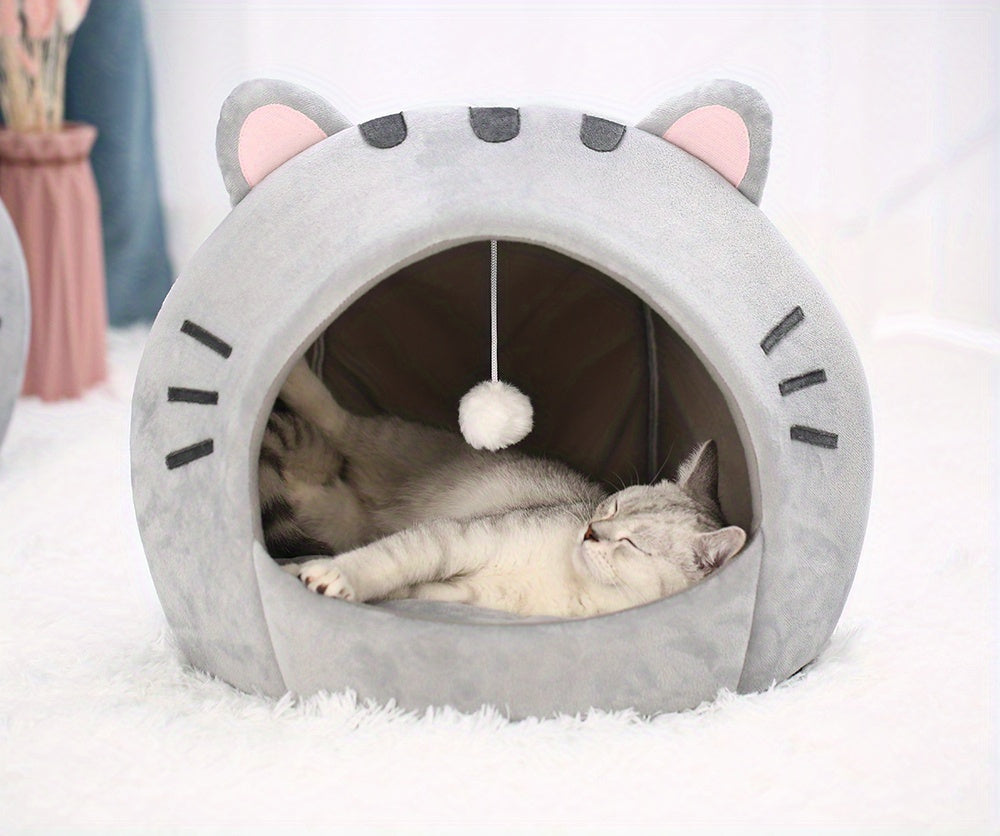 Cozy Cat Cave: Keep Your Furry Friend Warm And Snug In This Cute Pet House!