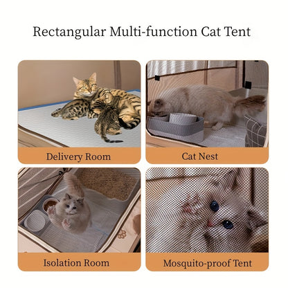 1pc Adorable Foldable Pet Playpen - Portable, Removable Zipper Top, Indoor & Outdoor Use, Spacious Cat Bed, Delivery Room, Easy Setup - Perfect for Dog and Cat Lovers