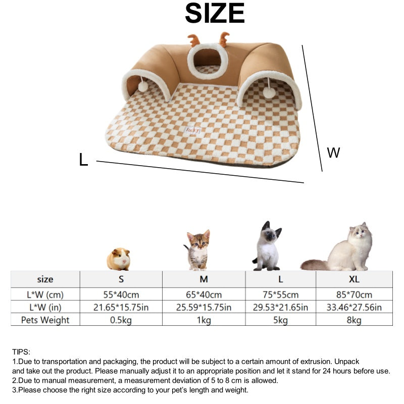 Cat Tunnel Cat Nest Small Pet Tunnel Small Pet Nest Elk Pet Nest Hide and Seek Toy Cat Tunnel Play Sleep Integrated Bear Shaped Tunnel Cat Nest Pet Nest Warm Nest Rabbit Hamster Tunnel Nest