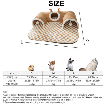 Cat Tunnel Cat Nest Small Pet Tunnel Small Pet Nest Elk Pet Nest Hide and Seek Toy Cat Tunnel Play Sleep Integrated Bear Shaped Tunnel Cat Nest Pet Nest Warm Nest Rabbit Hamster Tunnel Nest