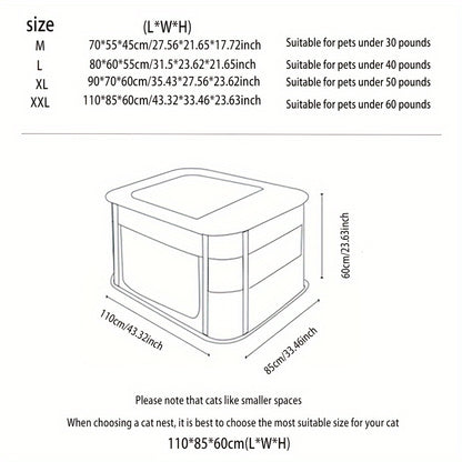 1pc Adorable Foldable Pet Playpen - Portable, Removable Zipper Top, Indoor & Outdoor Use, Spacious Cat Bed, Delivery Room, Easy Setup - Perfect for Dog and Cat Lovers