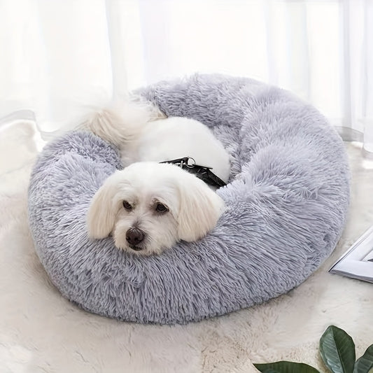 Ultra-Soft Plush Round Pet Bed - Luxurious Sleeping Haven with Warmth and Comfort for Dogs and Cats - Perfect for Cozy Naps and Snuggles