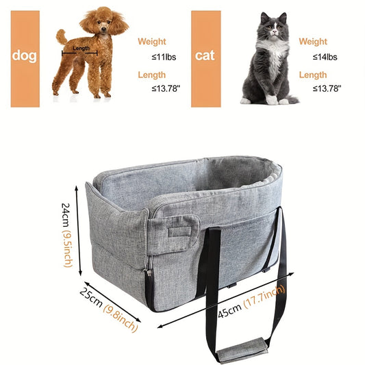Pet Booster Seat For Cars - Dog Car Carrier With Safety Harness, Central Control Pet Nest, Portable Travel Vehicle Pet Bed - For Small & Medium Dogs - Suitable for Road Trips & Daily Commuting - Perfect Gift for Pet Owners