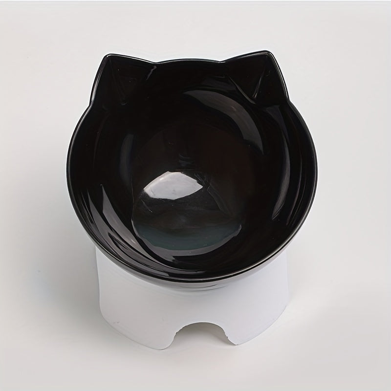 Elevated Pet Inclined Food Bowl Water Bowl, Transparent Plastic Cat Dish Bowl For Pet Cervical Spine Protection