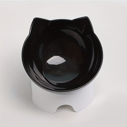 Elevated Pet Inclined Food Bowl Water Bowl, Transparent Plastic Cat Dish Bowl For Pet Cervical Spine Protection