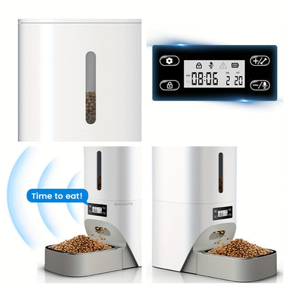 4L Timed Automatic Pet Feeders For Cats And Dogs Dry Food Dispenser With Desiccant Bag Timed Cat Feeder Programmable Portion Size Control 9 Meals Per Day 30s Voice Recorder