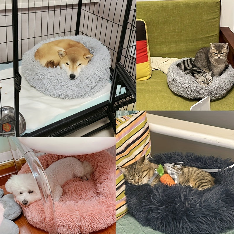 Plush Pet Nest Cat Dog Universal Round Nest Cat Mattress Soft Comfortable Bottom Non-slip Cat Nest