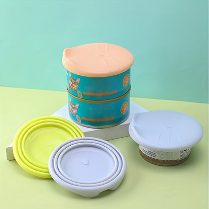 Cat Canned Lid Fresh-Keeping Cover Air Isolation Reusable Pet Food Can Cover Anti-Leakage Easy To Clean Pet Food Can Lids