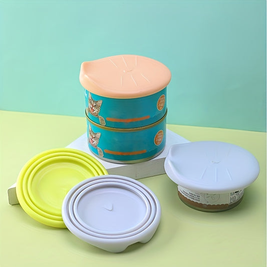 Cat Canned Lid Fresh-Keeping Cover Air Isolation Reusable Pet Food Can Cover Anti-Leakage Easy To Clean Pet Food Can Lids