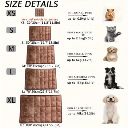1pc Cozy Plush Cat Bed Mat - Thick, Self-Heating, Non-Slip, Soft Kennel Pad for Pet Sleeping - Orthopedic Support, Easy Cleaning, and Durable Pet Bed for Cats and Small Dogs