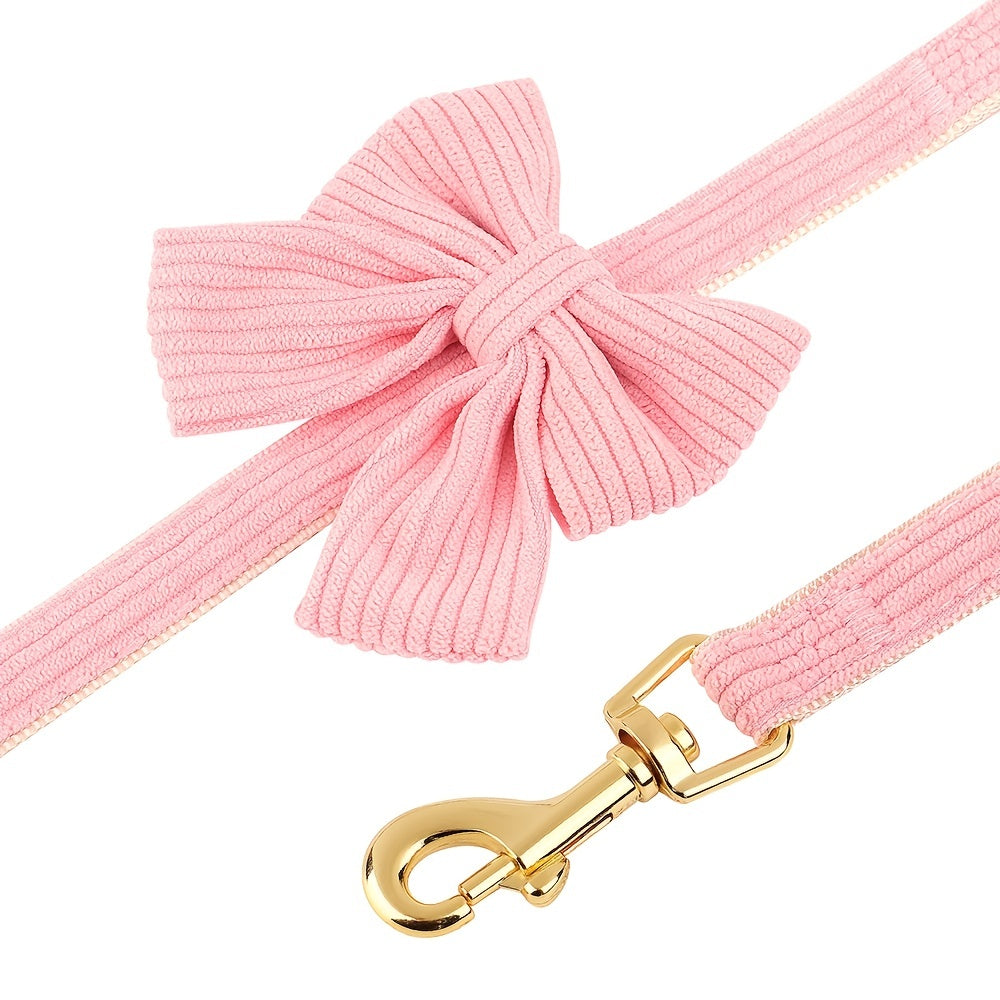 Soft Breathable Dog Collar Harness Leash Set Bowknot Pet Vest Harnesses Adjustable Pet Collars Leads For Small Medium Dogs