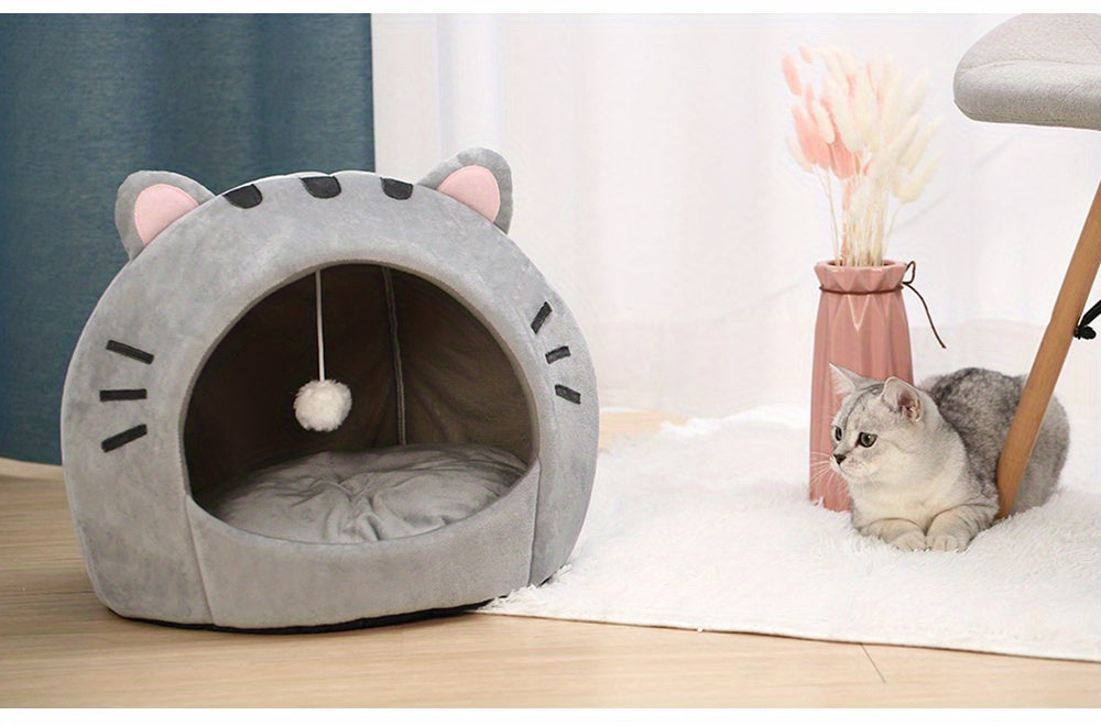 Cozy Cat Cave: Keep Your Furry Friend Warm And Snug In This Cute Pet House!