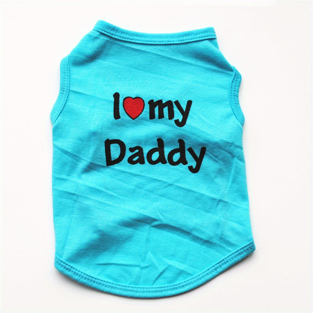 1pc Breathable Pet Vest for Summer Parties - Adorable 'I Love My Daddy/Mommy' Graphic Design for Dogs and Cats