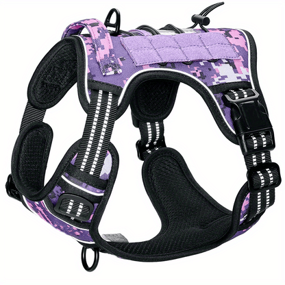 Tactical Harness For Large Dogs No Pull Adjustable Pet Harness Reflective Working Training Easy Control Pet Vest Military Service Dog Harnesses