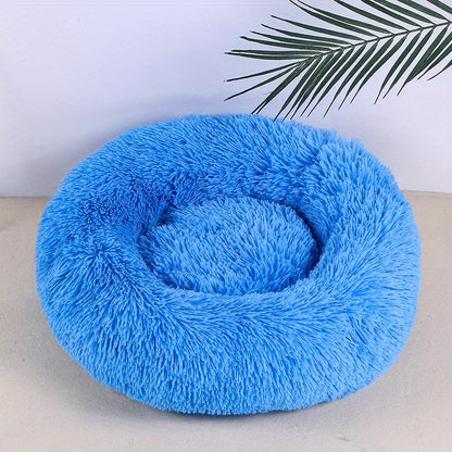 Ultra-Soft Plush Round Pet Bed - Luxurious Sleeping Haven with Warmth and Comfort for Dogs and Cats - Perfect for Cozy Naps and Snuggles