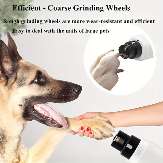 Professional Dog Nail Grinder for pet Grooming. USB Rechargeable, 2 Speed, Dog Nail Trimmers for Small Medium or Large Dogs or Cats. The Best Dog Nail Clipper Grooming kit for Dogs.