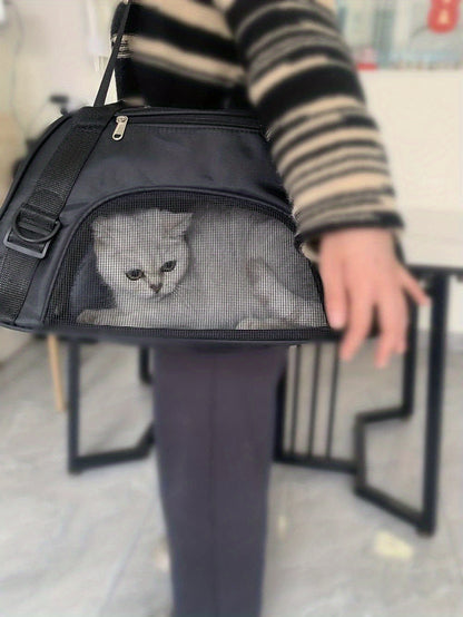 Cat Carrier Dog Carrier Pet Carrier, Airline Approved Soft-Sided Foldable Pet Bag Puppy Carrier With Breathable Mesh For Small Medium Cats Dogs Rabbit