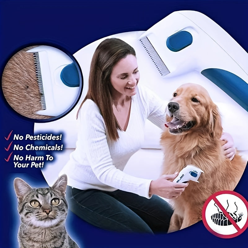 flea comb - Electric Flea Comb - Effective Flea & Egg Removal, Gentle Pet Care Design - Cats & Dogs - Pet Owners - For Safe & Easy Flea & Lice Control - Flea-Free Fur, Instantly!