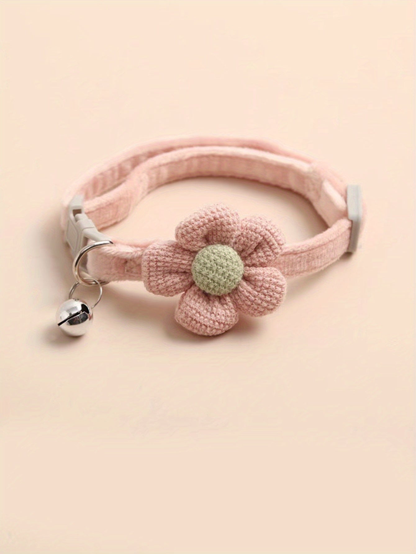 1pc Cute Dog Necklace with Flower Decor and Bell Strap - Pet Collars and Leads for Stylish Pups