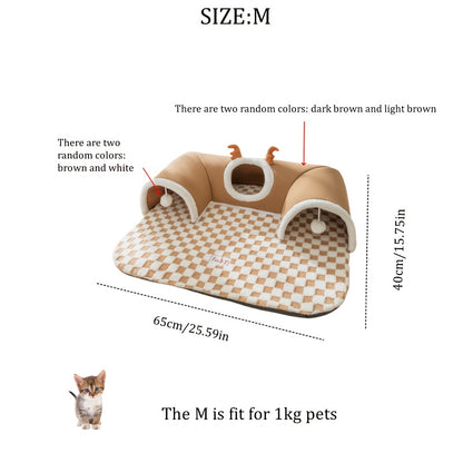 Cat Tunnel Cat Nest Small Pet Tunnel Small Pet Nest Elk Pet Nest Hide and Seek Toy Cat Tunnel Play Sleep Integrated Bear Shaped Tunnel Cat Nest Pet Nest Warm Nest Rabbit Hamster Tunnel Nest