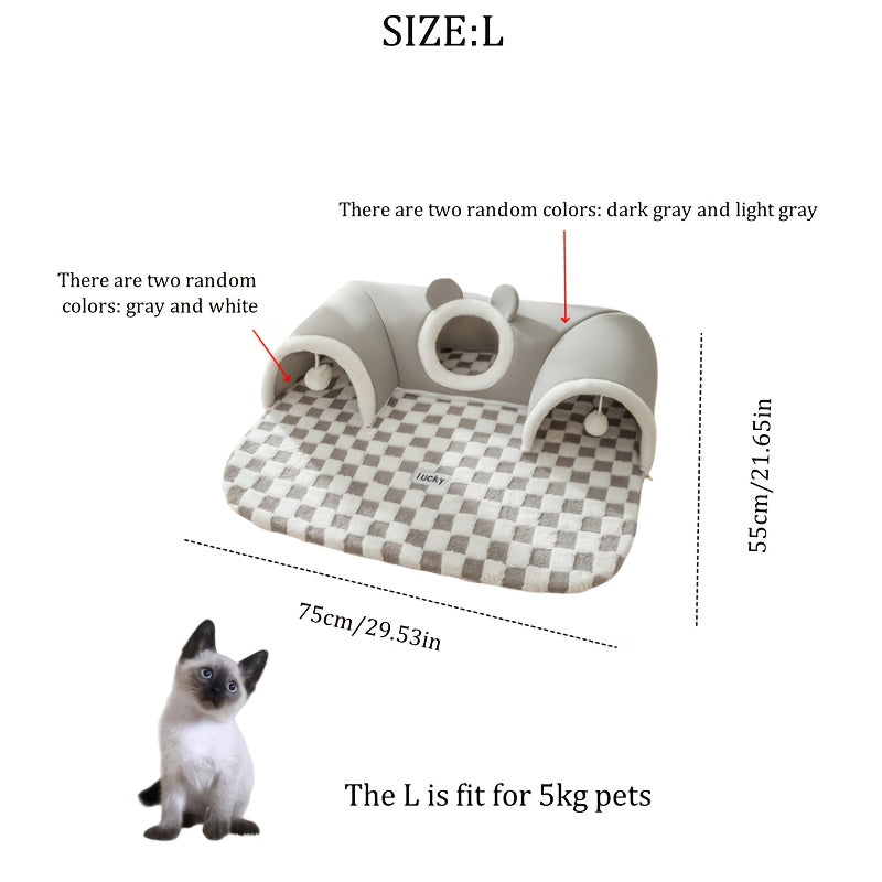 Cat Tunnel Cat Nest Small Pet Tunnel Small Pet Nest Elk Pet Nest Hide and Seek Toy Cat Tunnel Play Sleep Integrated Bear Shaped Tunnel Cat Nest Pet Nest Warm Nest Rabbit Hamster Tunnel Nest