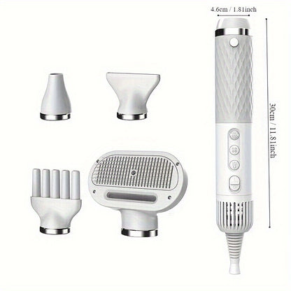 5-in-1 Portable Handheld Dog Hair Dryer - Advanced Smart Temperature Adjustment, Detachable Grooming Brush, Pet Washing Station, Travel-Friendly Design, Compact and Lightweight for Easy Use - Perfect for Home and Travel Pet C