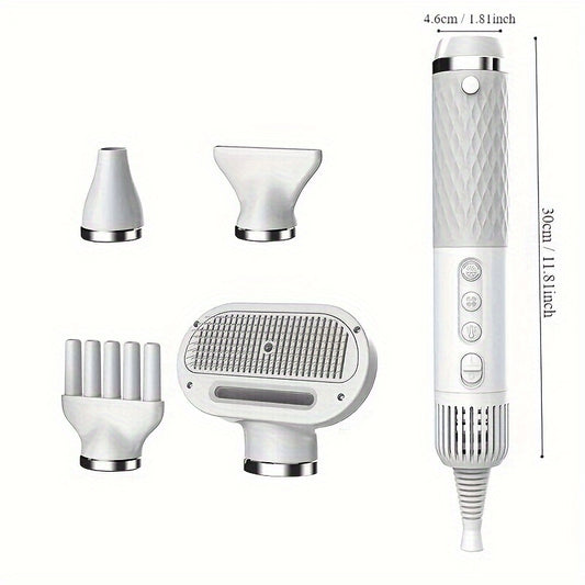 5-in-1 Portable Handheld Dog Hair Dryer - Advanced Smart Temperature Adjustment, Detachable Grooming Brush, Pet Washing Station, Travel-Friendly Design, Compact and Lightweight for Easy Use - Perfect for Home and Travel Pet C