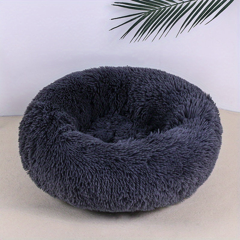 Ultra-Soft Plush Round Pet Bed - Luxurious Sleeping Haven with Warmth and Comfort for Dogs and Cats - Perfect for Cozy Naps and Snuggles