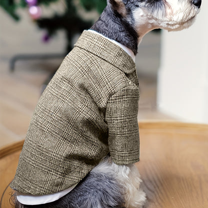 1pc Plaid Print Pet Suit Jacket - Stylish, Comfortable, Ideal for Wedding, Formal Events, and Christmas Gifts for Dog and Cat