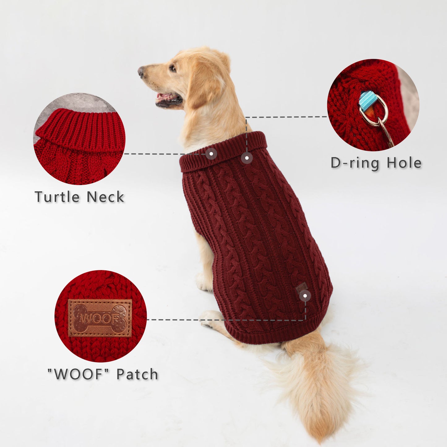 1pc Cozy Pet Knit Sweater - Warm Dog Clothes for Autumn and Winter - Soft, Plain Color, Knitted Design, Pet Friendly, Seasonal Apparel
