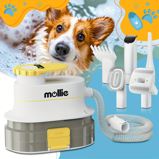 300W Pet Grooming Vacuum Blower - 3-Speed Multifunctional Grooming Machine for Dogs & Cats with 6 Nozzles, 1.06gal Capacity, And Storage Bag - All-in-One Pet Care Tool