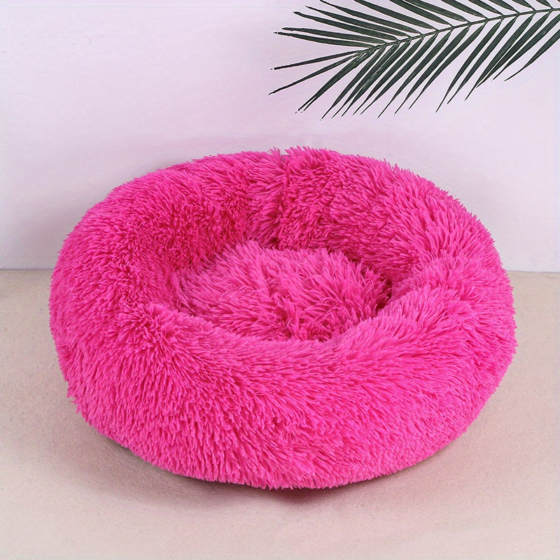 Ultra-Soft Plush Round Pet Bed - Luxurious Sleeping Haven with Warmth and Comfort for Dogs and Cats - Perfect for Cozy Naps and Snuggles