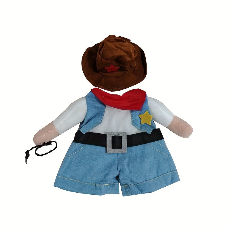 Small to Medium Sized Funny Pet Denim Suit - Adorable Christmas Halloween Costume for Cats and Dogs - Soft, Comfortable, and Easy to Wear Dress Up Outfit for Pet Owners