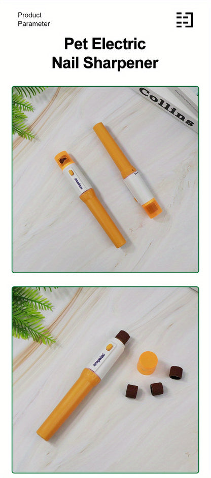 Pet Electric Nail Grinder - Durable Plastic, Battery-Powered, Safe for Dogs & Cats, Home Use, Pet Grooming Tool | Modern Design | Durable Plastic Grinder, Pet Nail Care, Without Battery