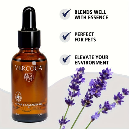 VERCOCA Cedar & Lavender Essential Oil for Dogs - Soothing, Calming Pet Care Solution