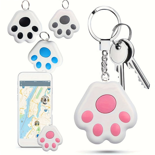 Wireless 5.0 Smart Pet Tracker - Cute Dog Paw Design, Anti-Loss Alarm Tag for Keys & Wallets, GPS Locator Compatible with iOS & Android, Long Battery Life, Pet Tracker for Android Phone