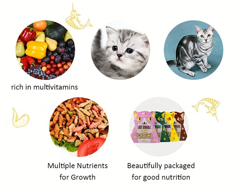 Cat Biscuits Salmon Snacks Chicken Tuna Multiplicity Nutrition Health Easy To Eat Digest Crispy Catnip Fish Biscuits Pet Snacks Cat Snacks Pet Food