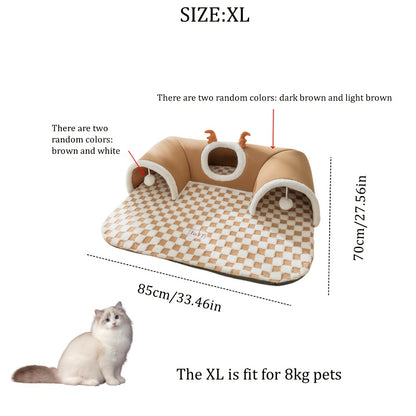 Cat Tunnel Cat Nest Small Pet Tunnel Small Pet Nest Elk Pet Nest Hide and Seek Toy Cat Tunnel Play Sleep Integrated Bear Shaped Tunnel Cat Nest Pet Nest Warm Nest Rabbit Hamster Tunnel Nest