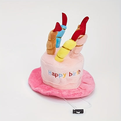Colorful Pet Birthday Hat - Adjustable, Soft, and Comfortable Dog Party Costume with Vibrant Candles for a Fun Celebration - Perfect for Dog Lovers and Pet Owners