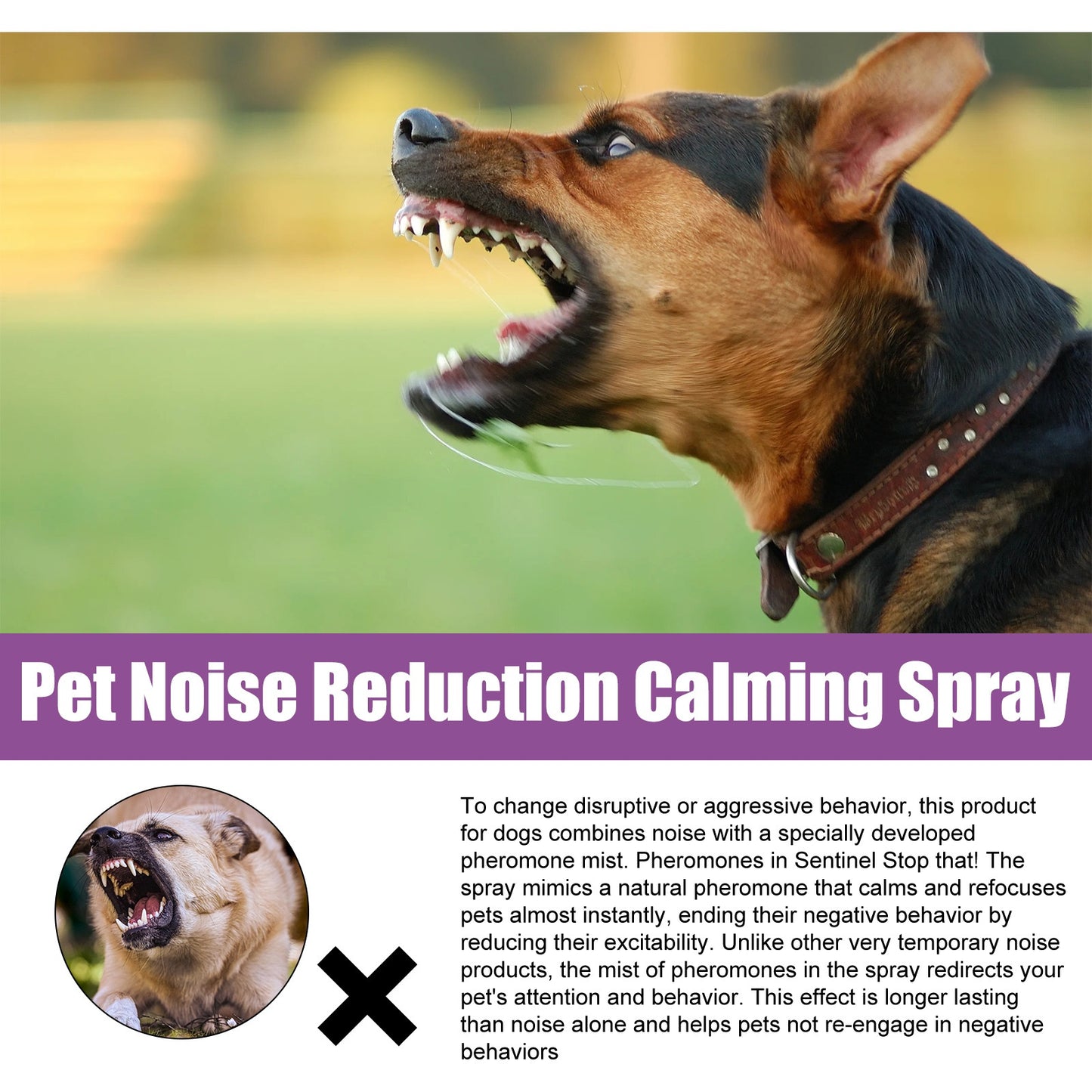 3-Pack 5.07oz Pet Noise Reducing Spray, Natural Plant Extract, Can Quickly Relieve Dog Anxiety, Say Goodbye to Barking And Disorderly Movement, And Use Chamomilelavenderpure Water Golden Formula to Soothe The Mood And Instant