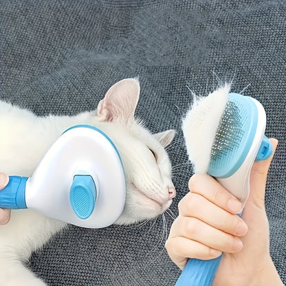Dog and Cat Cleaning Face Comb, One-Button Hair Removal, Automatic Hair Removal, Pet Hair Removal Massage Comb, Cat and Dog Needle Comb Beauty Cleaning Brush, The Best Gift for Pets