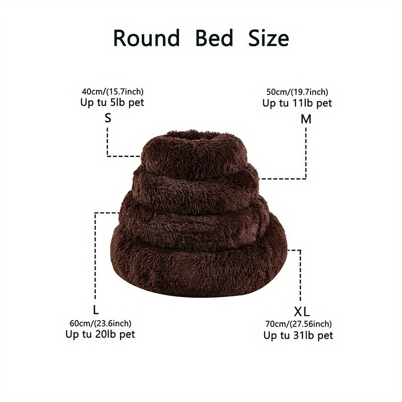 Plush Pet Nest Cat Dog Universal Round Nest Cat Mattress Soft Comfortable Bottom Non-slip Cat Nest