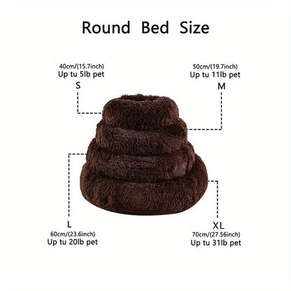 Plush Pet Nest Cat Dog Universal Round Nest Cat Mattress Soft Comfortable Bottom Non-slip Cat Nest