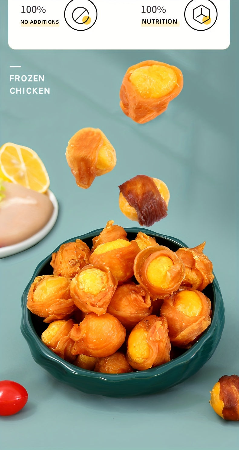 Dog cat pet snacks chicken duck meat package egg yolk beauty hair bright hair nourishing tear stains dog food companion